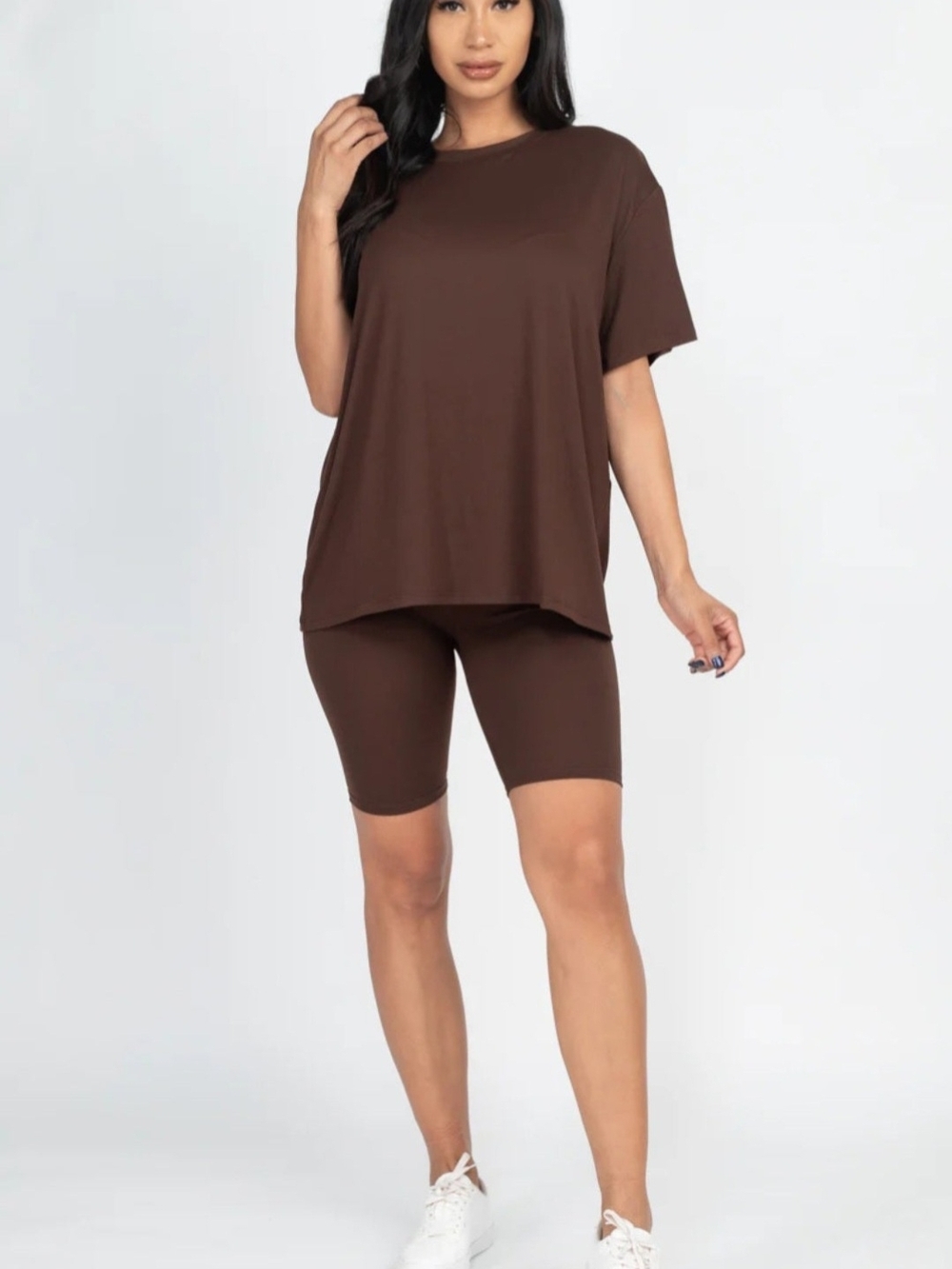 Two-Piece Lounge Set in Dark Brown